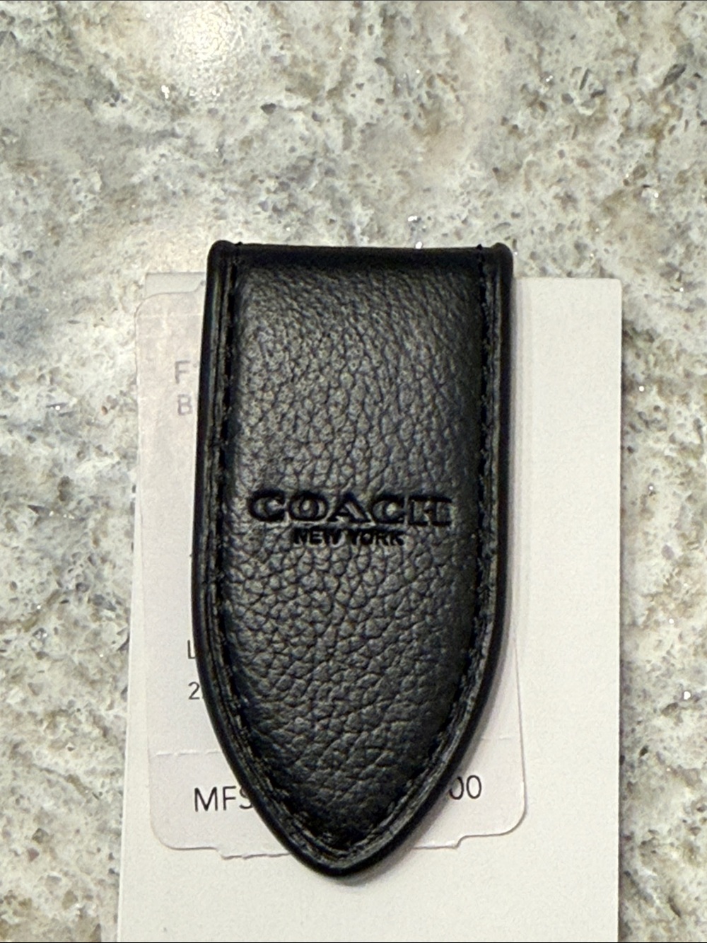 Coach Black Leather Money Clip